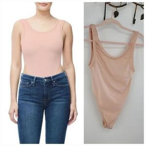Good american Khlo$ pink body suit high cut